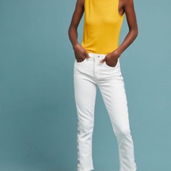 Anthropologie McGuire Valetta High-Rise Cropped Straight Jeans Sz 26 - Picture 2 of 5